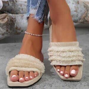 Women's tassel flat sandals